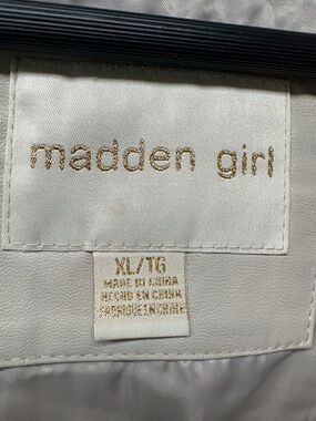 Madden Girl Cream Jacket with Gold Embroidered Logo